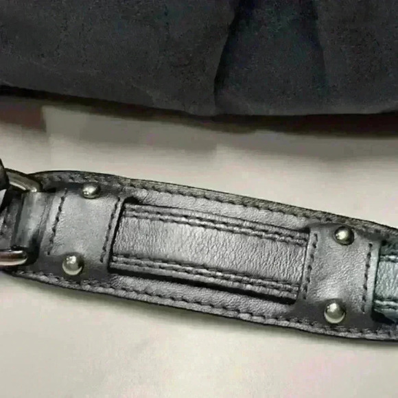 Coach Ashley F18777 Charcoal Gray Sateen Leather Signature Shoulder/Handbag - Picture 10 of 15